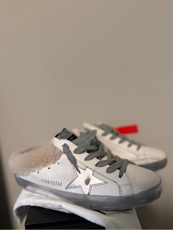 Golden Goose Shoes - Golden Goose Superstar Sabots Shearling Slip-On Sneakers with Silver accent 37